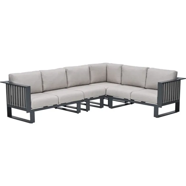 Garden Impressions Gabon loungeset hoek 4-delig rechts - sandstone Donker grijs