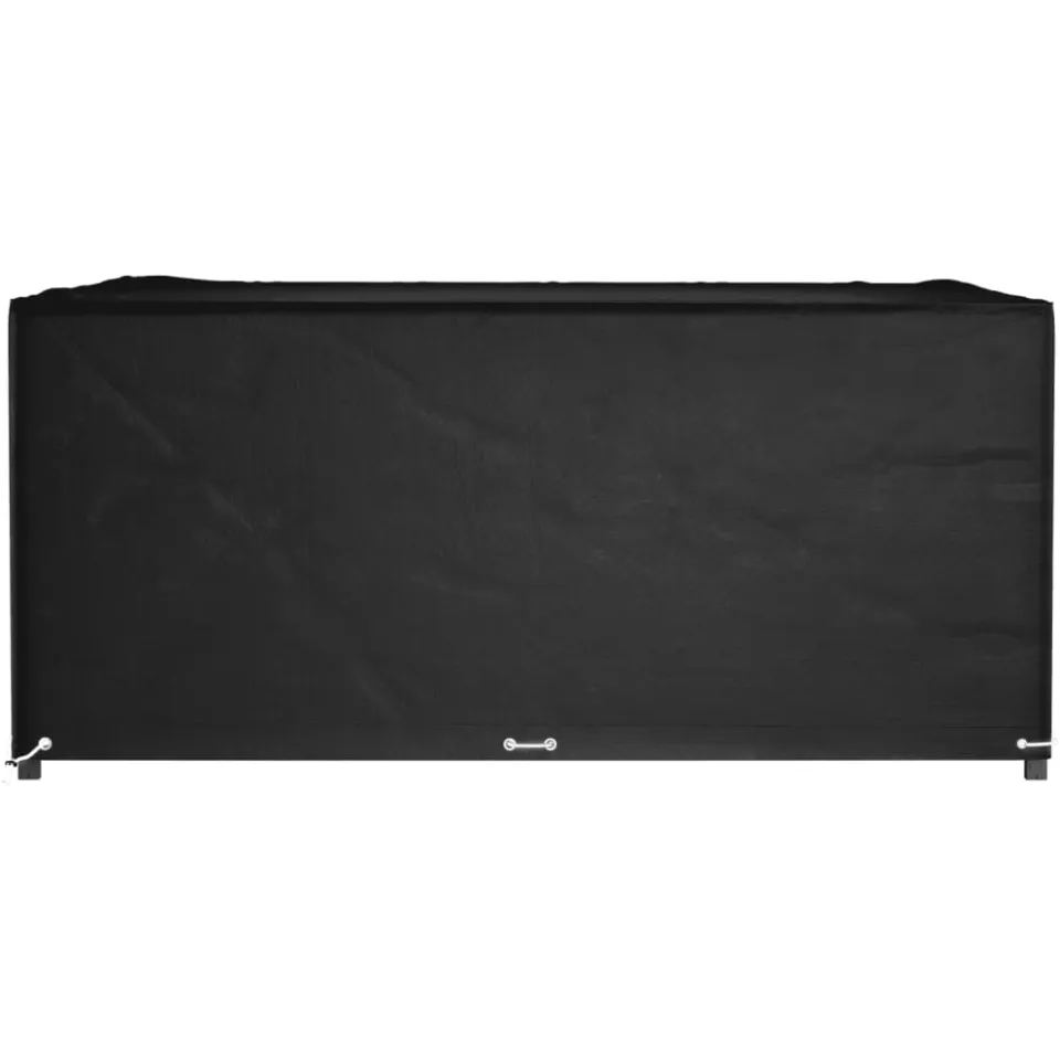 vidaXL Tuinmeubelhoezen met 16 oogjes vierkant 250x250x90 cm Zwart