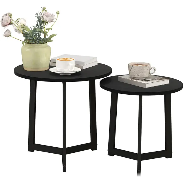 Zenzee Bijzettafel set van 2 - Salontafel - Tafel - Tafeltje - Zwart
