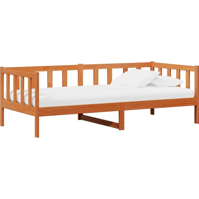 vidaXL Daybed met hoofdeinde Waxbruin en wit 90 x 200 cm