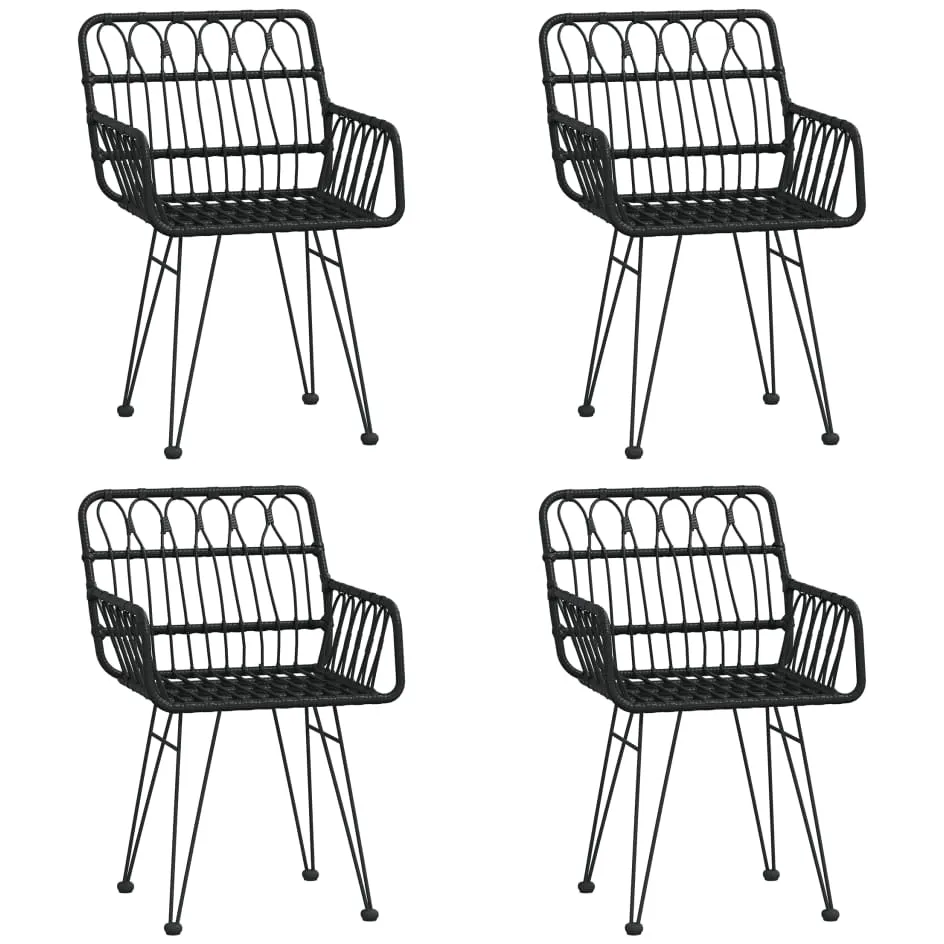 vidaXL 5-delige Tuinset poly rattan zwart, foto 4