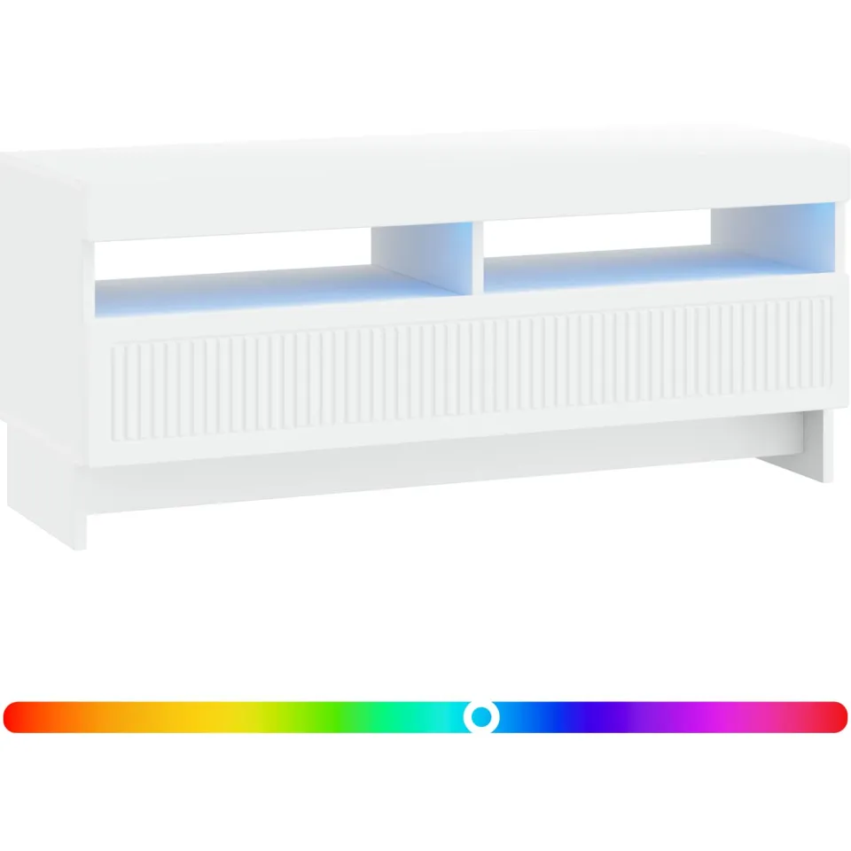 vidaXL LED tv-meubel EDE 100 x 35 x 43 cm Wit Bewerkt hout, foto 3