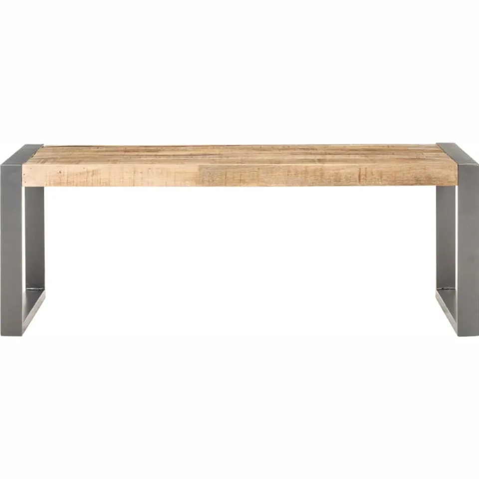vidaXL Salontafel 110x60x40 cm ruw mangohout Grijs