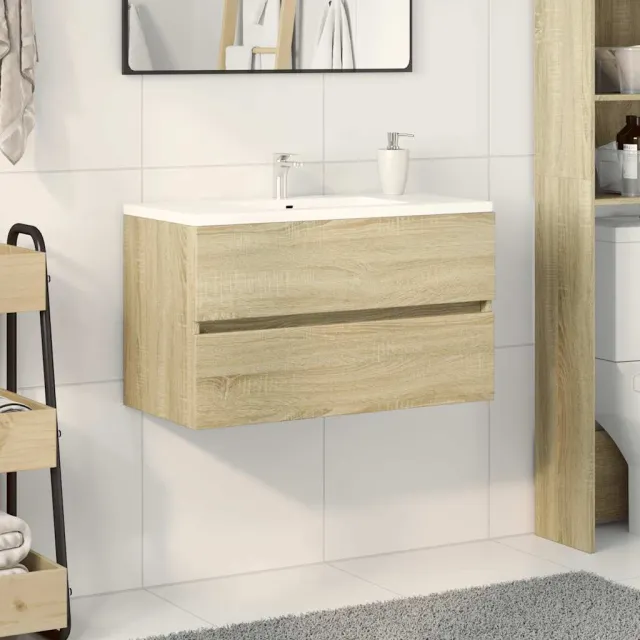 vidaXL Wastafelkast 80x38,5x45 cm spaanplaat sonoma eikenkleurig Bruin