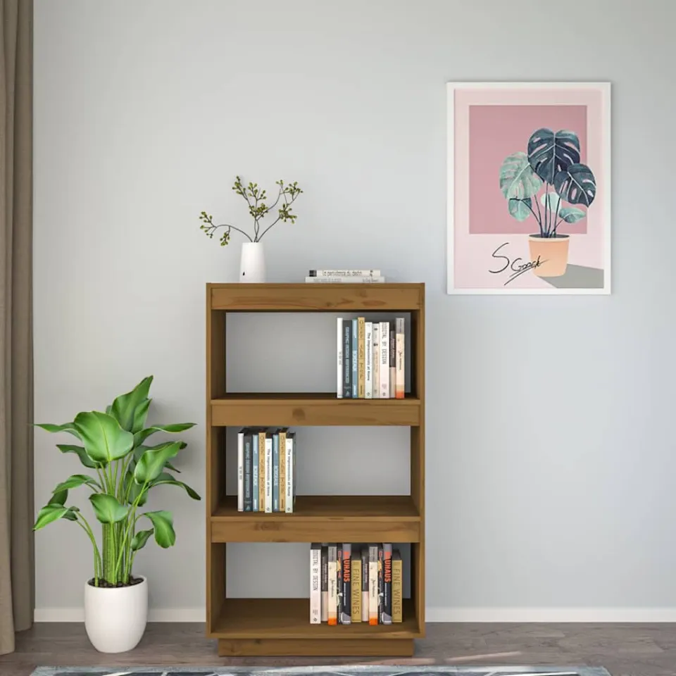 vidaXL Boekenkast/kamerscherm massief grenenhout honingbruin bruin, foto 3