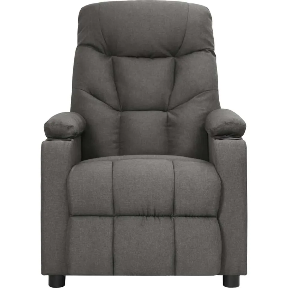 vidaXL Massagestoel elektrisch stof donkergrijs grijs, foto 3