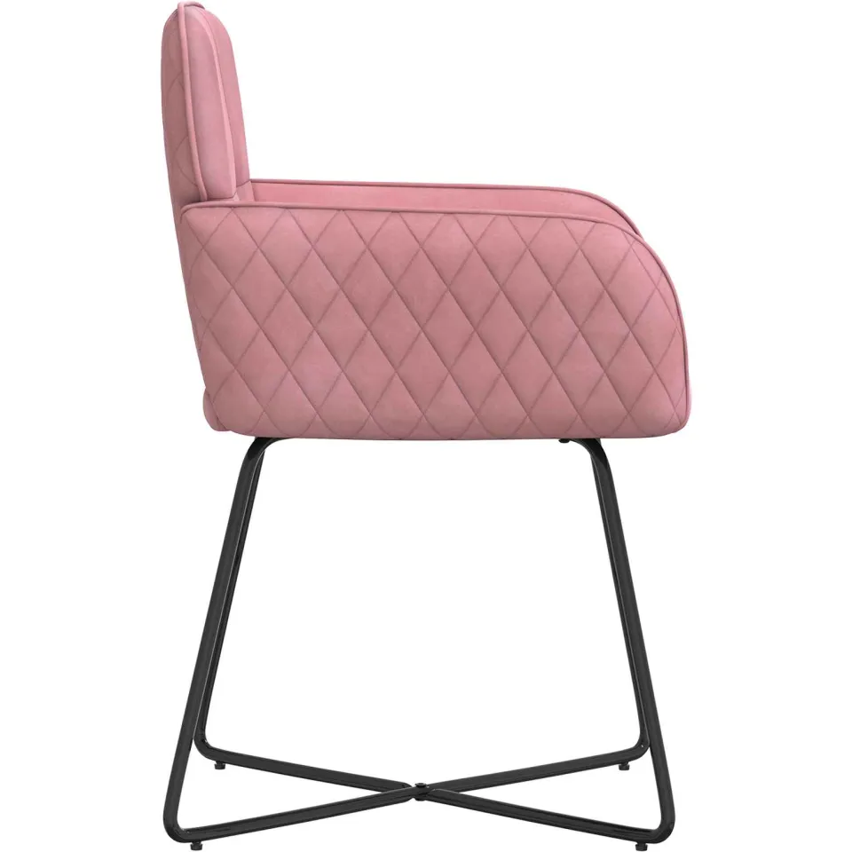vidaXL Eettafelstoelen 2 st fluweel Roze 59 x 56,5 x 86 cm, foto 4
