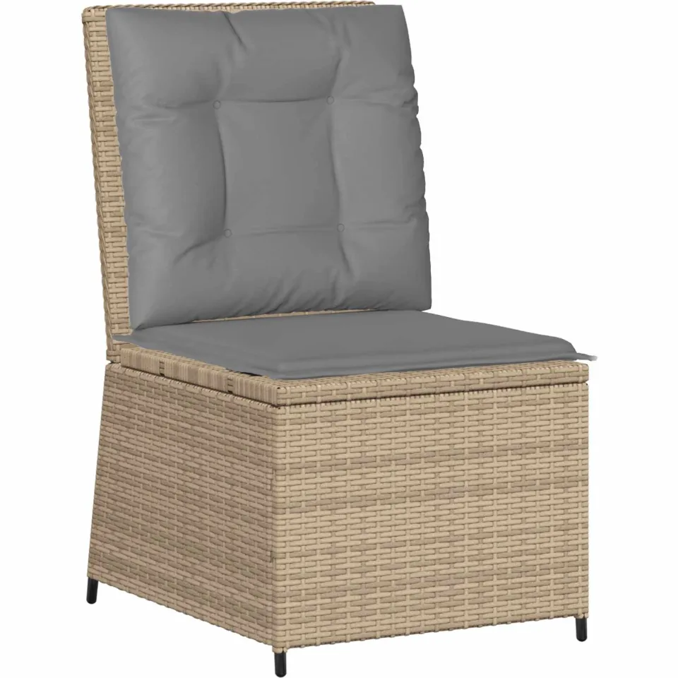 vidaXL Tuinbank Beige en Grijs poly rattan