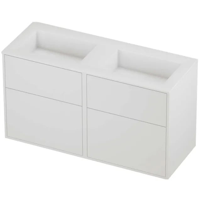 Proline Aristo Badmeubelset Polystone Elegant Zonder Gat 120x46x67 cm Glans Wit Mat White Mat Wit