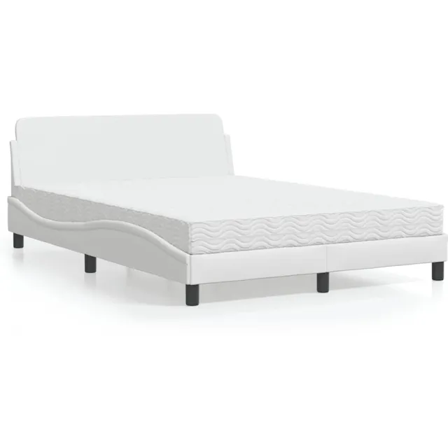 vidaXL Bed met matras "Dover" kunstleer wit 140x200 cm