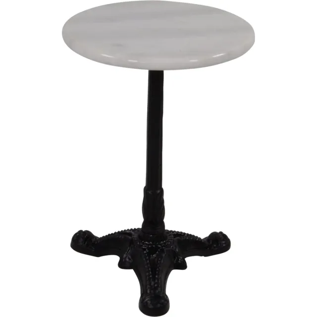 Lesliliving Outdoor Living - Bijzettafel marmer wit Ø30x40cm