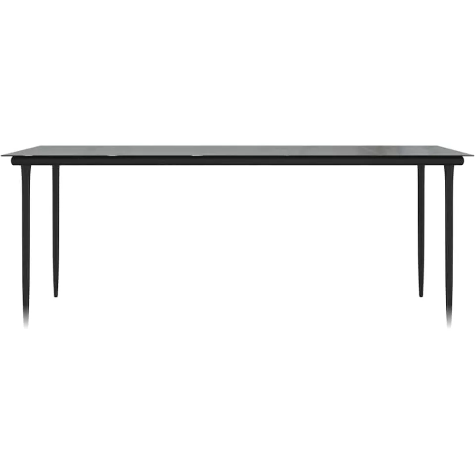 vidaXL Tuintafel 200x100x74cm staal en gehard glas zwart