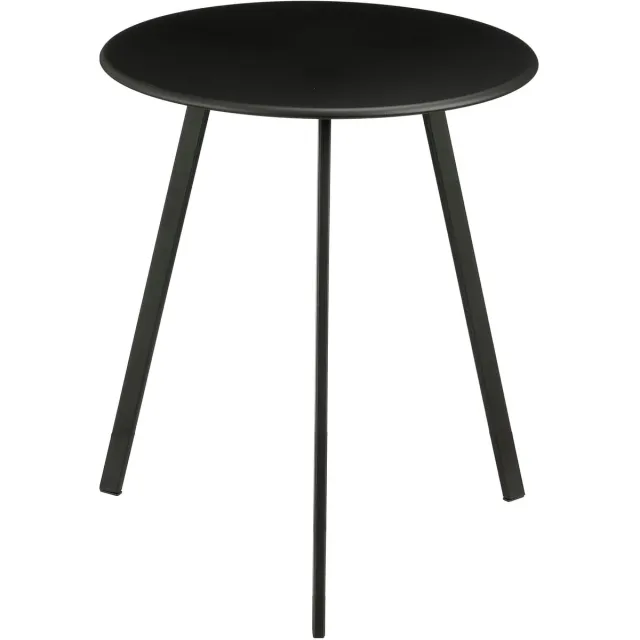 Mica Decorations Seatle Bijzettafel voor Buiten - Salontafel Rond - Plantentafel en Koffietafel - H45 x D38 cm - IJzer - Zwart