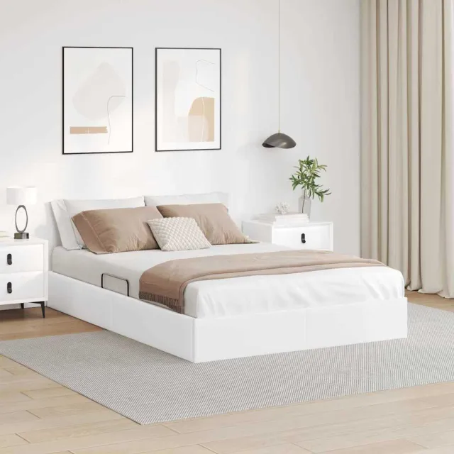 vidaXL Opslag bed Wit 137 x 190 cm Kunstleer