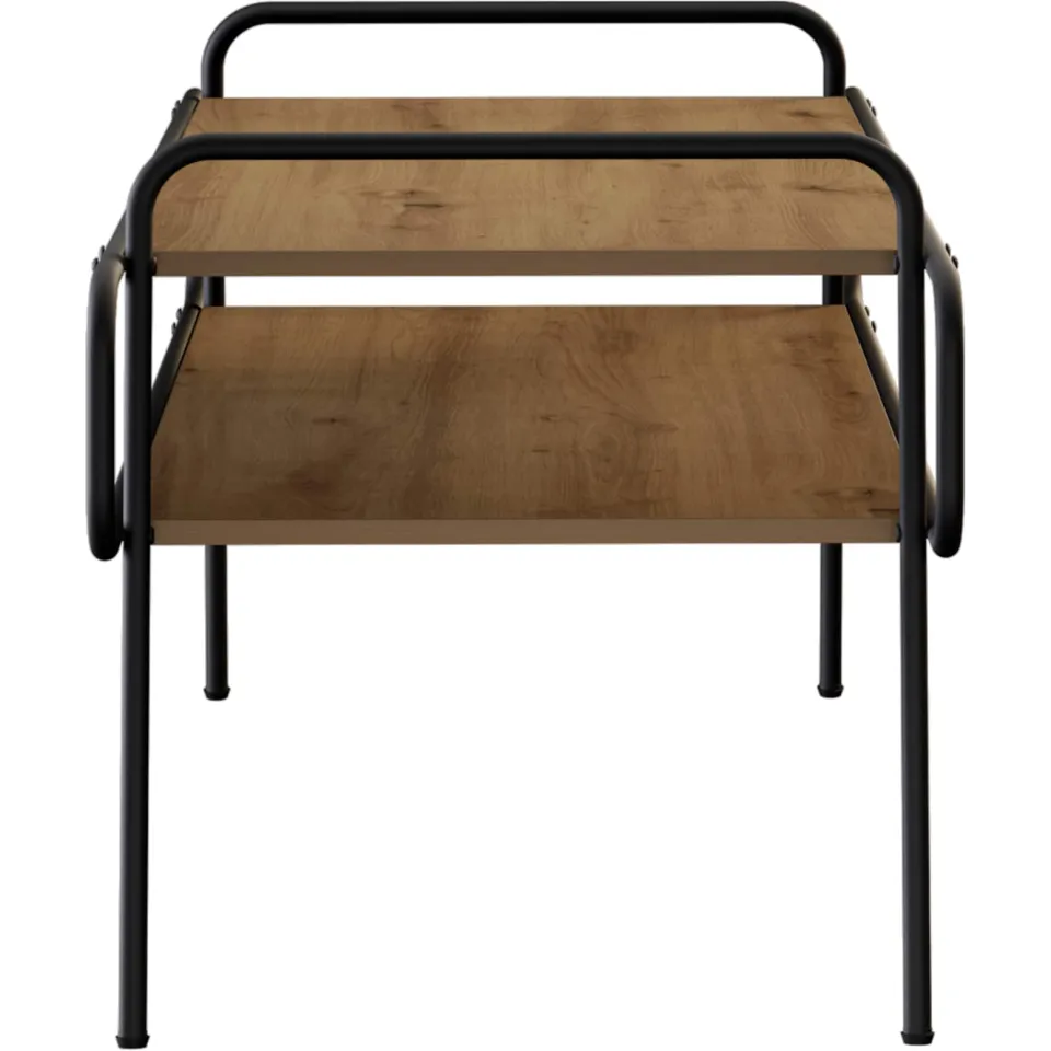 vidaXL Salontafel Artisanaal eiken 100 x 50 x 51 cm Bewerkt hout, foto 4
