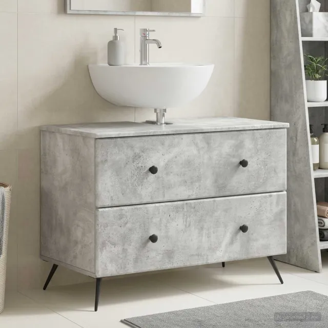 vidaXL Badkamer wastafelkast BREDA Betongrijs 82 x 41 x 59 cm grijs, foto 2