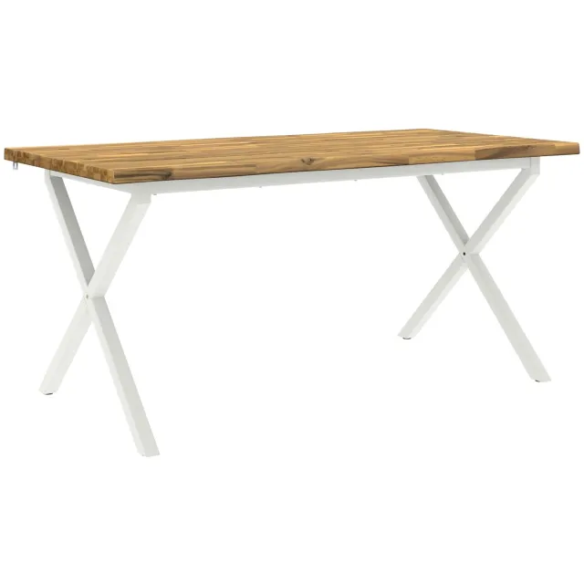 vidaXL Eettafel - met - levendige - rand - 140 - x - 90 - x - 75 - cm Wit