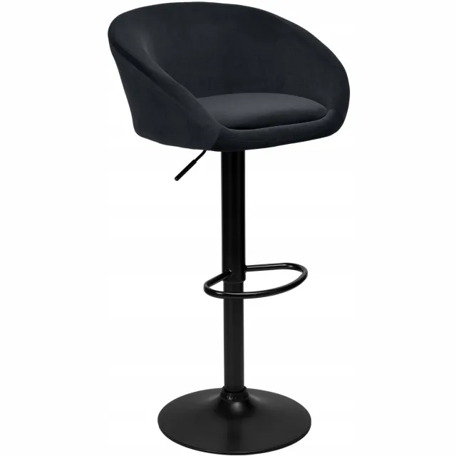 Gockowiak Paterson Barstoel Zwart Velvet - Comfortabele Keuken & Eetkamer Stoel Black