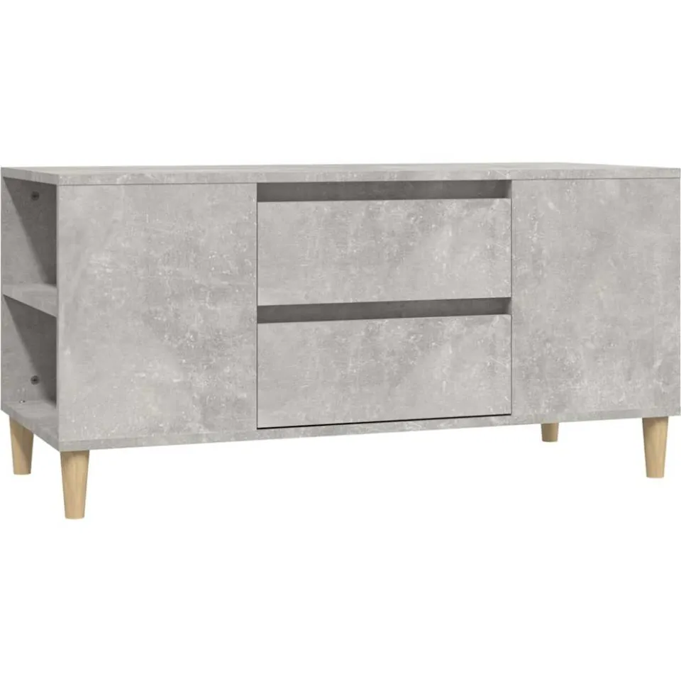 vidaXL Tv-meubel 102x44,5x50 cm bewerkt hout betongrijs