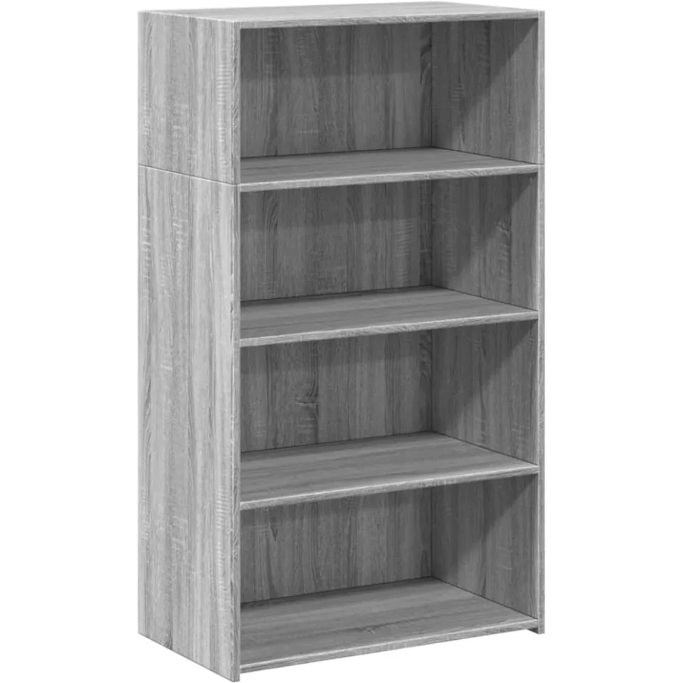vidaXL Hoge kast 70x41x124 cm bewerkt hout grijs sonoma eikenkleurig, foto 3