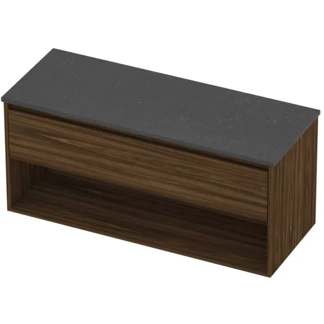 Proline Deck Badmeubelset Hardsteen Met Schap 120x46x55 cm Blue Stone Cabana Oak Eiken