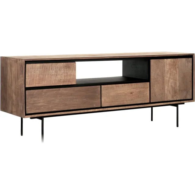 24Designs Metropole TV-Meubel Medium - B155 X D40 X H60 Cm - Teakhout bruin