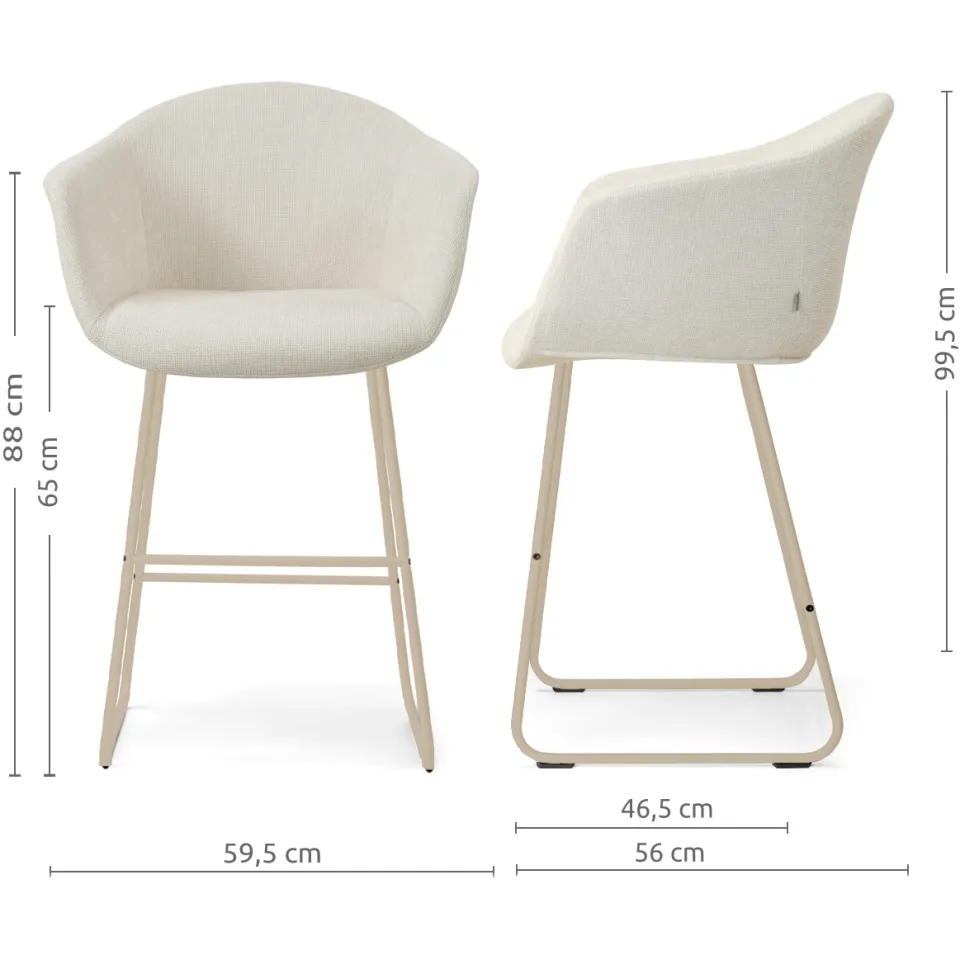 Nolon Nino-Otis barkruk cottonbeige - beige onderstel - 65 cm, foto 2