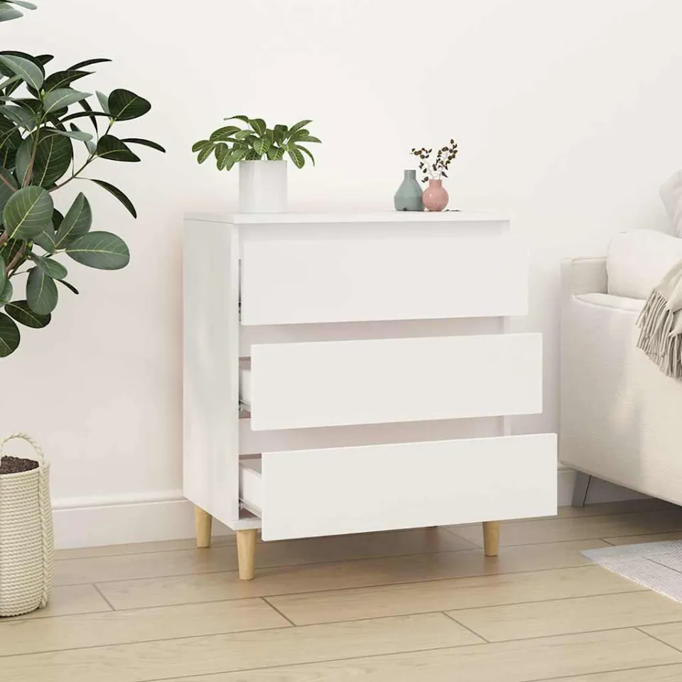 vidaXL Dressoir 60x35x70 cm bewerkt hout wit, foto 3