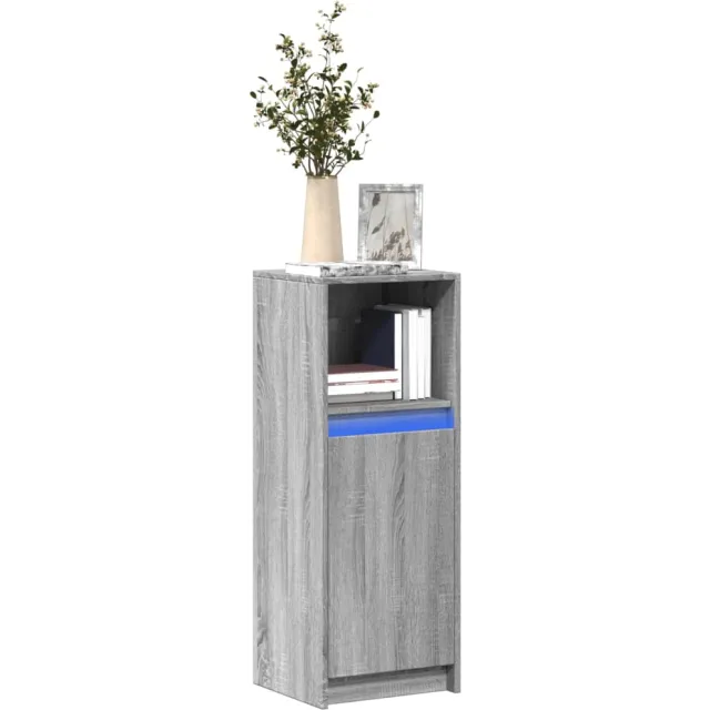 vidaXL Dressoir met LED 38x34x100 cm bewerkt hout grijs sonoma eiken