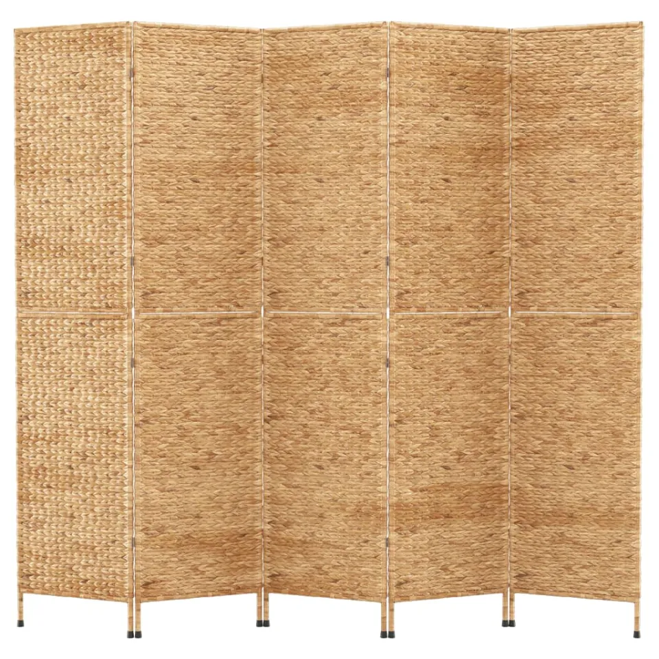 vidaXL Kamerscherm met 5 panelen 205x180 cm waterhyacint Bruin