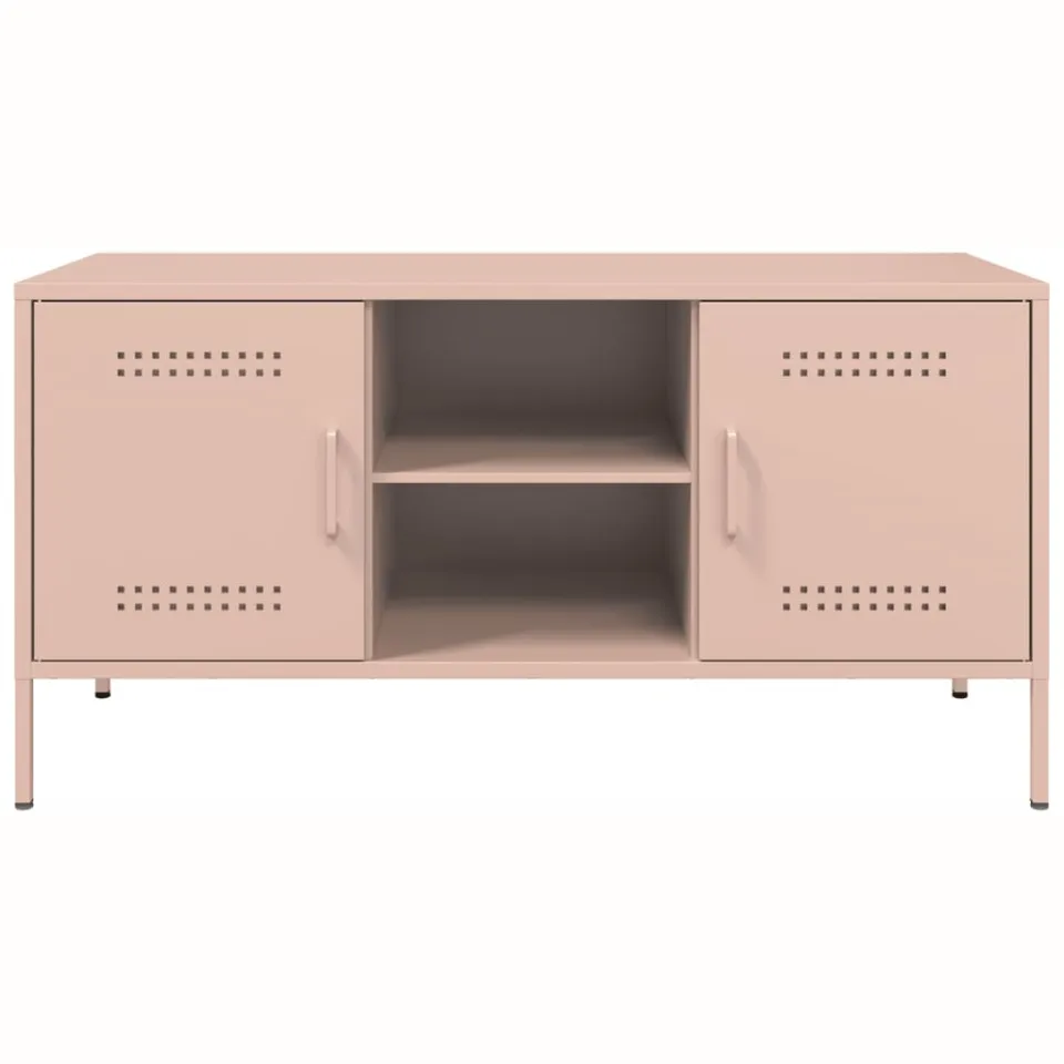vidaXL Tv-meubel 100,5x39x50,5 cm staal roze, foto 4