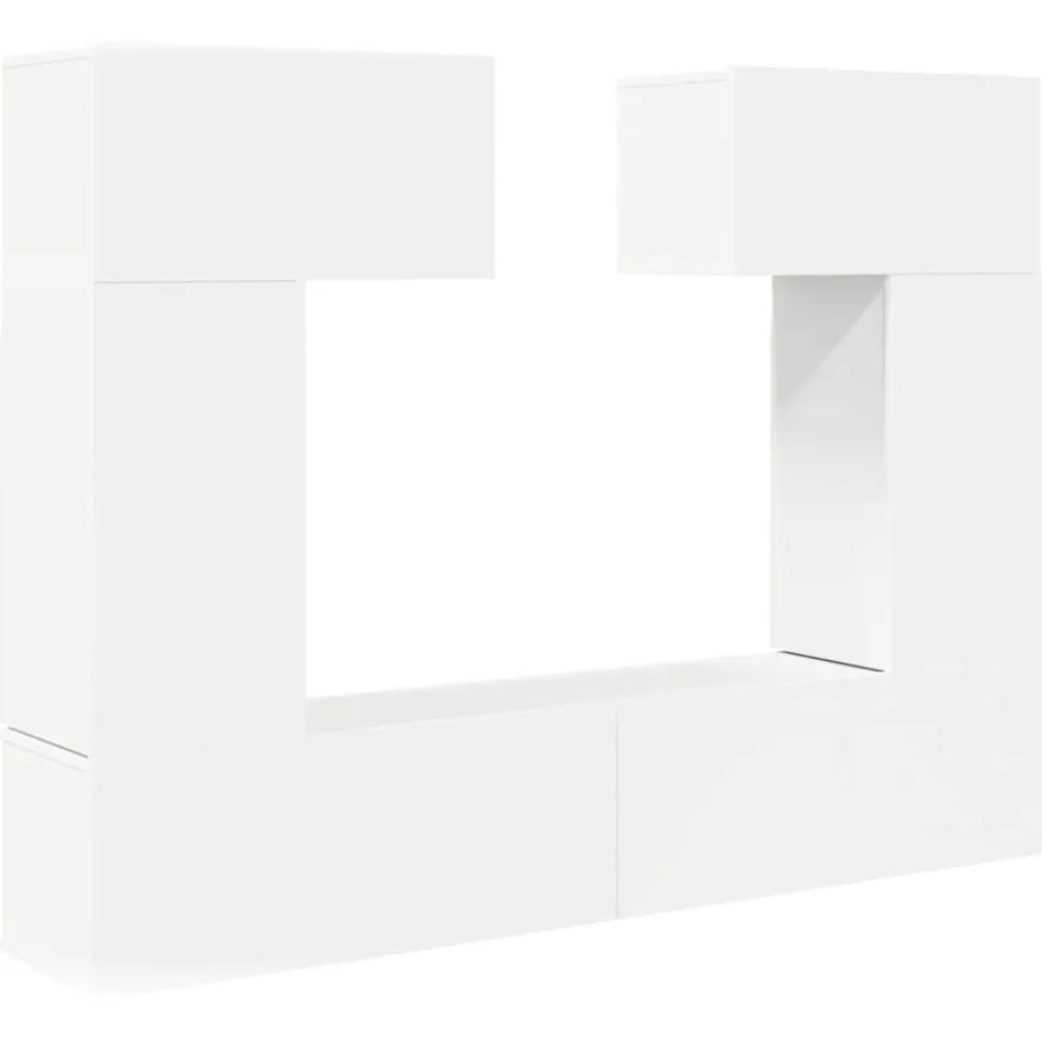 vidaXL 6-delige Tv-meubelset bewerkt hout wit, foto 3