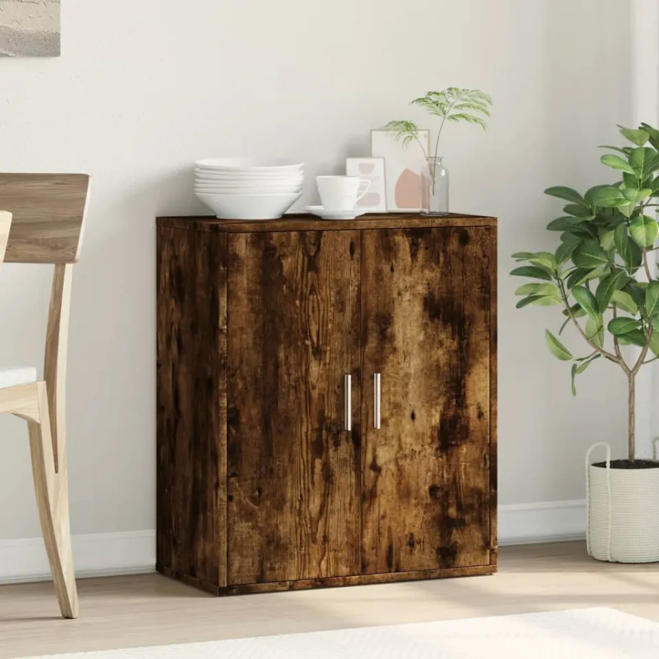 vidaXL Dressoir 60x31x70 cm bewerkt hout gerookt eikenkleurig, foto 3