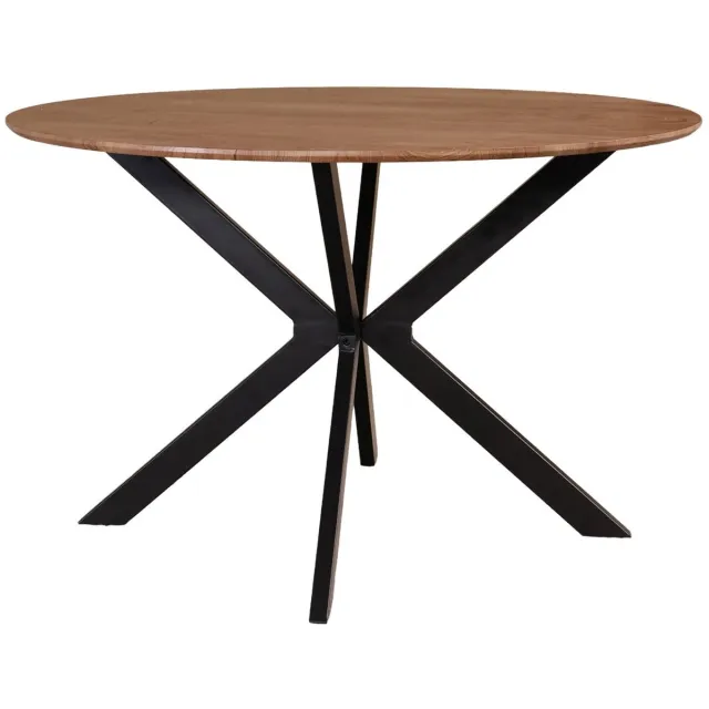 Lizzely Garden & Living Eettafel rond Ronsi bruin 120cm ronde tafel MDF eetkamertafel