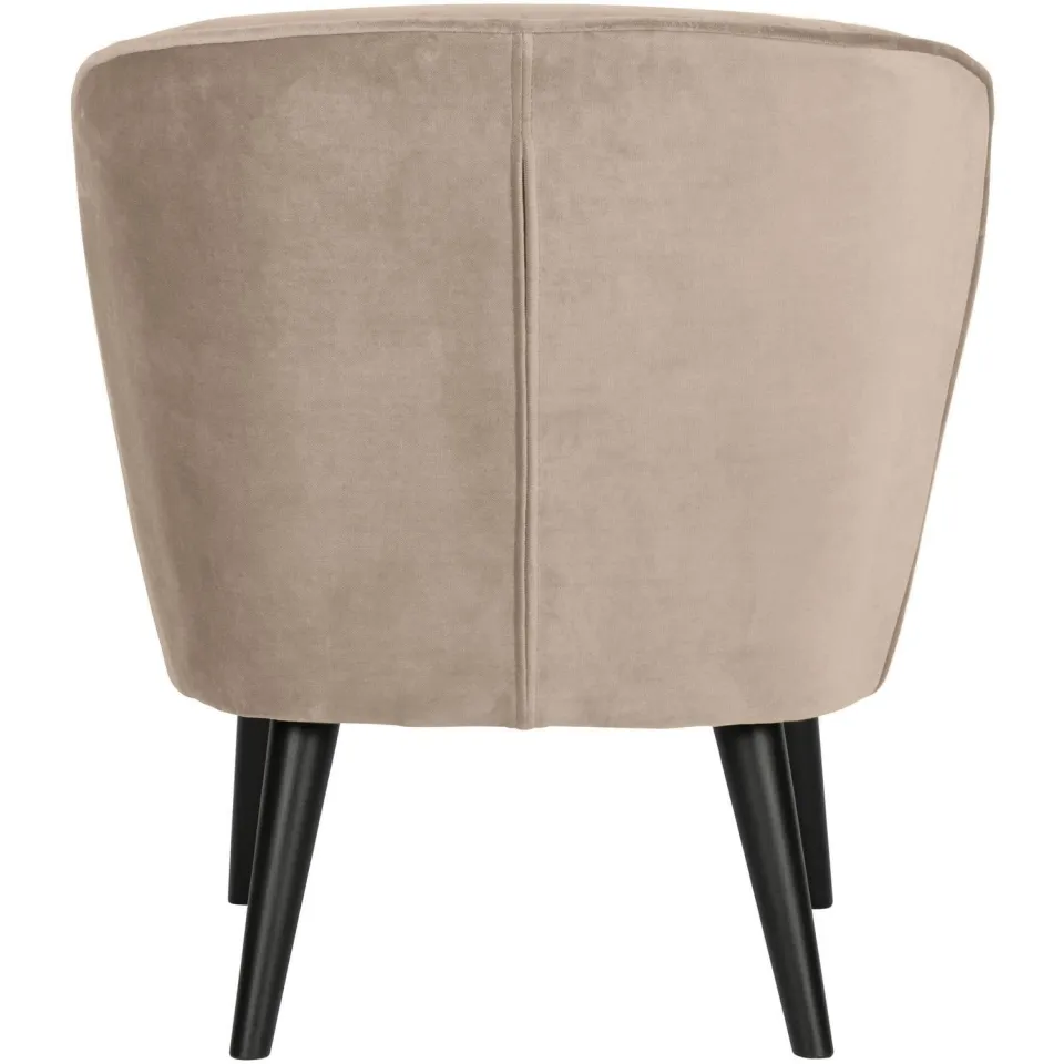 WOOOD Sara Fauteuil - Velvet - Donkerbruin - 71x59x70, foto 2