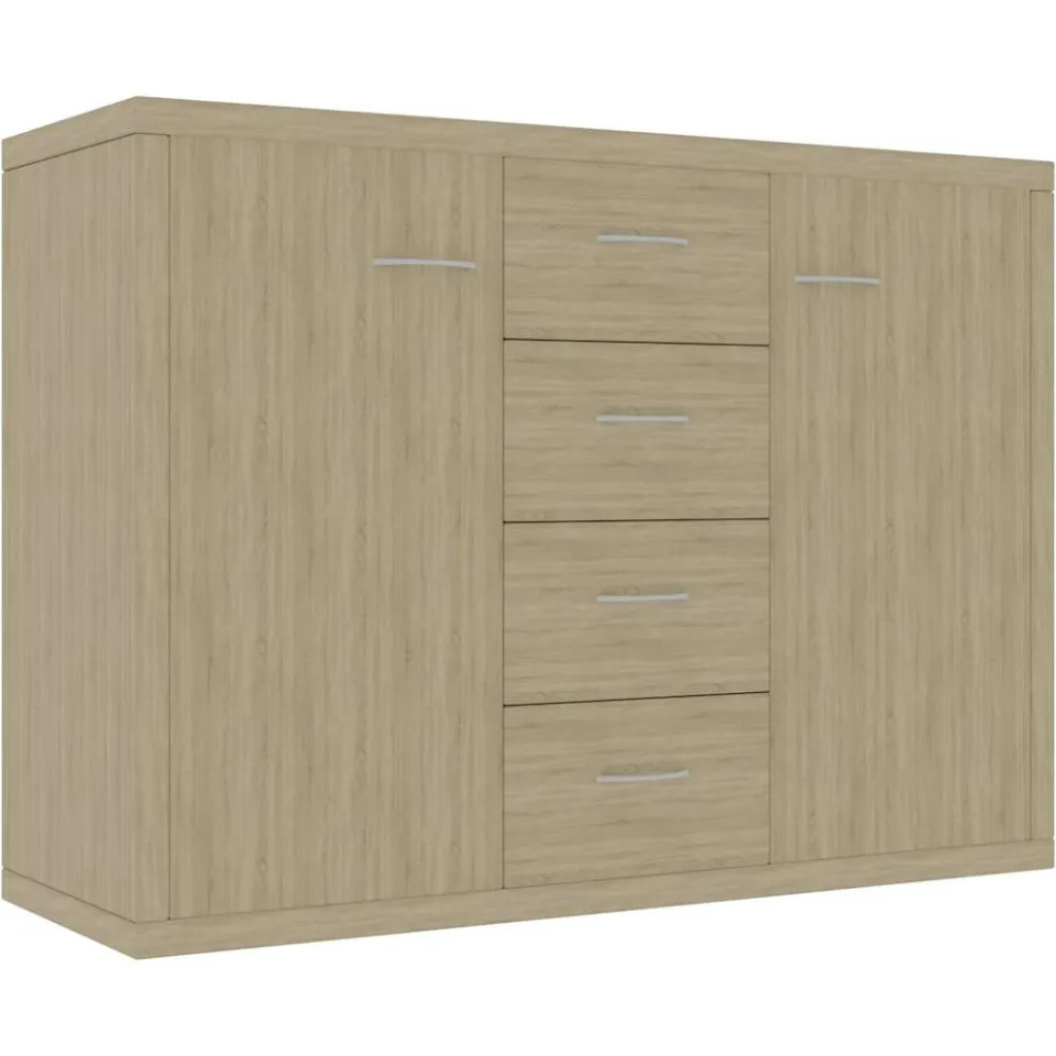 vidaXL Dressoir 88x30x65 cm bewerkt hout sonoma eikenkleurig, foto 3
