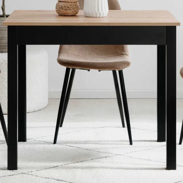 CaliCosy Keukentafel Capri - 90x67x76cm - eikdecor/zwart Bruin