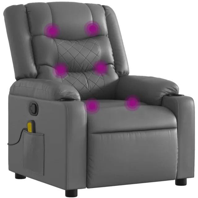 vidaXL Massagestoel - van - grijs - kunstleer