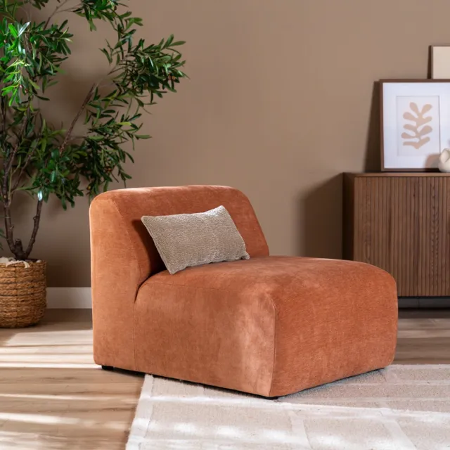 Bronx71 Fauteuil Maine gemêleerde stof terracotta