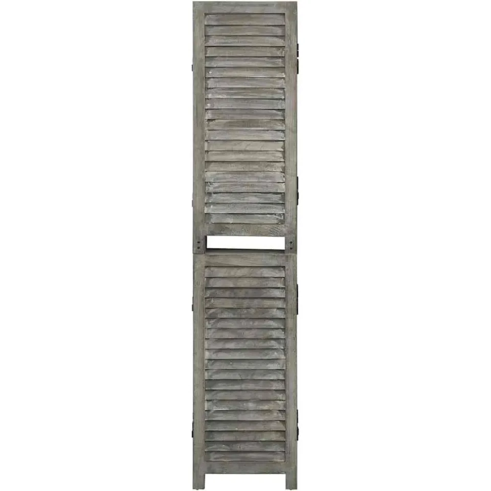 vidaXL Kamerscherm met 6 panelen 214x166 cm massief hout grijs, foto 2