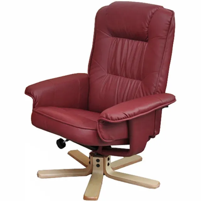 Cosmo Casa Ontspanningsstoel TV-Stoel fauteuil zonder kruk - Kunstleer - Bordeaux Rood