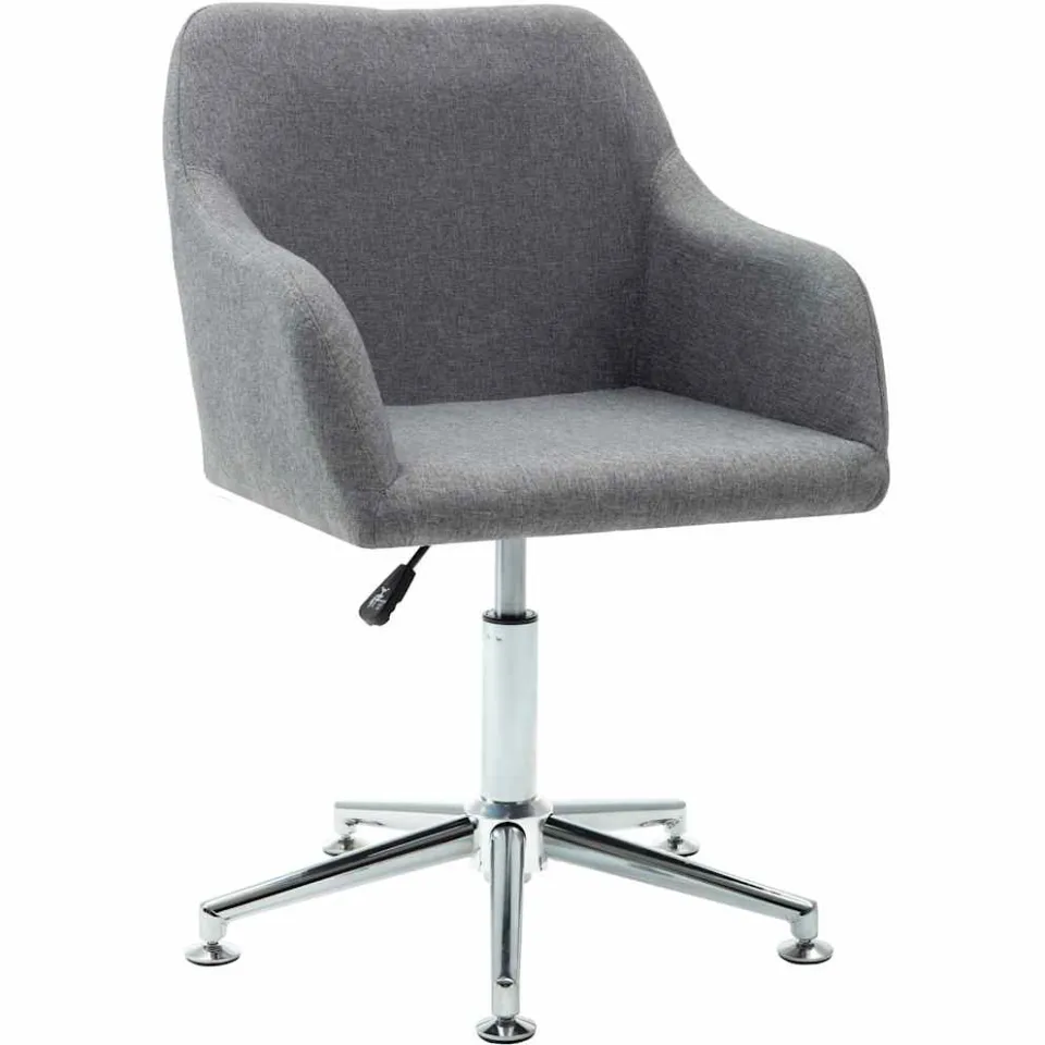 vidaXL Eetkamerstoelen draaibaar 2 st stof lichtgrijs