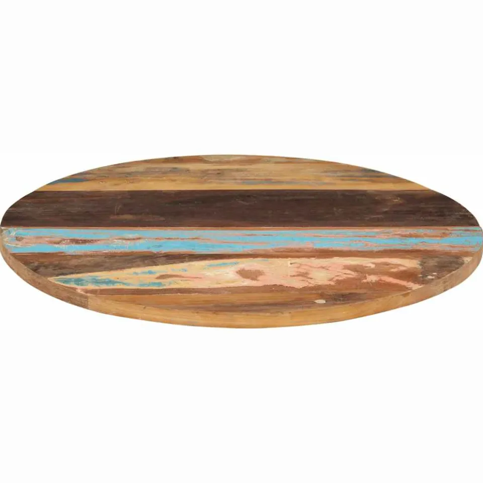 vidaXL Tafelblad rond 25-27 mm 80 cm massief gerecycled hout meerkleurig, foto 2