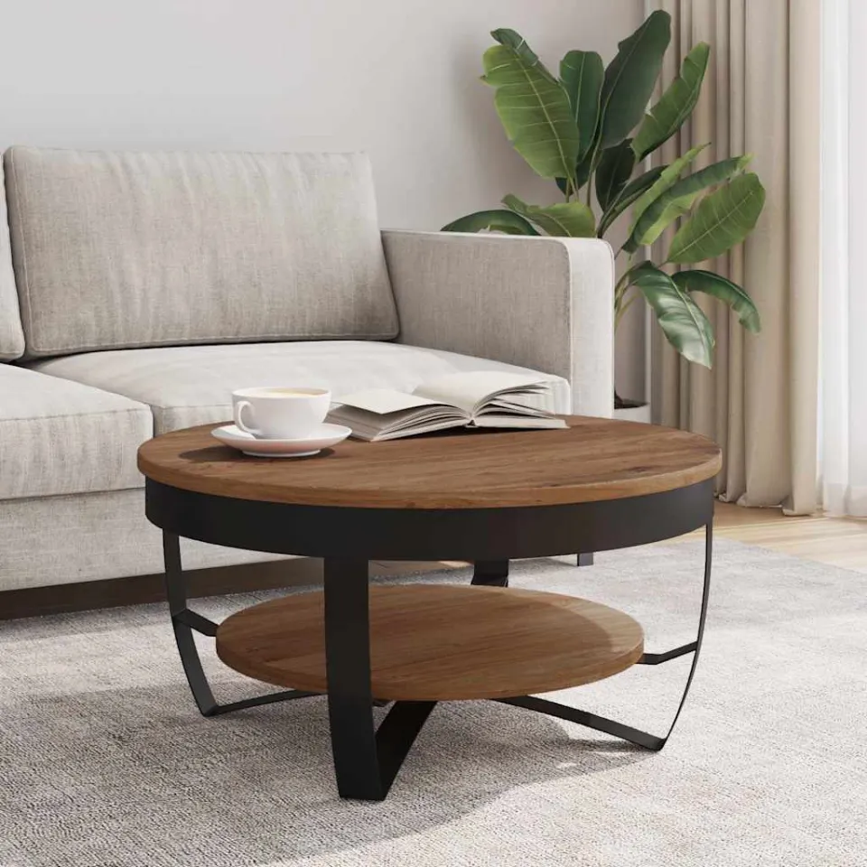 vidaXL Salontafel 65x65x32 cm massief acaciahout bruin, foto 3