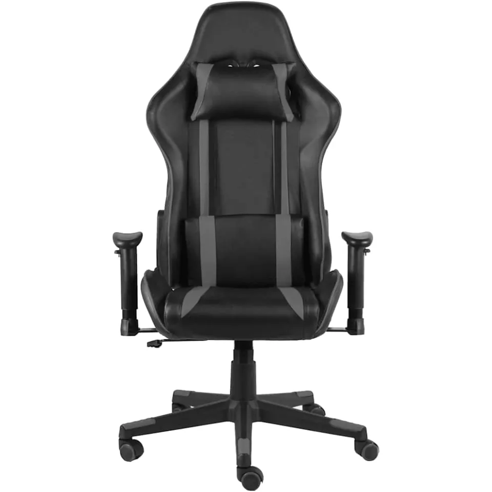vidaXL Gamestoel draaibaar PVC grijs, foto 2