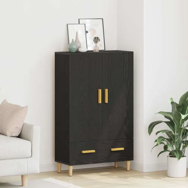vidaXL Highboard Zwart Eiken 70 x 31 x 115 cm Bewerkt hout, foto 2
