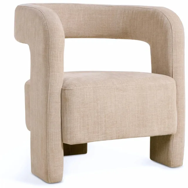 Nest of Nora Design fauteuil Noor - Retro design loungestoel leesstoel - Beige
