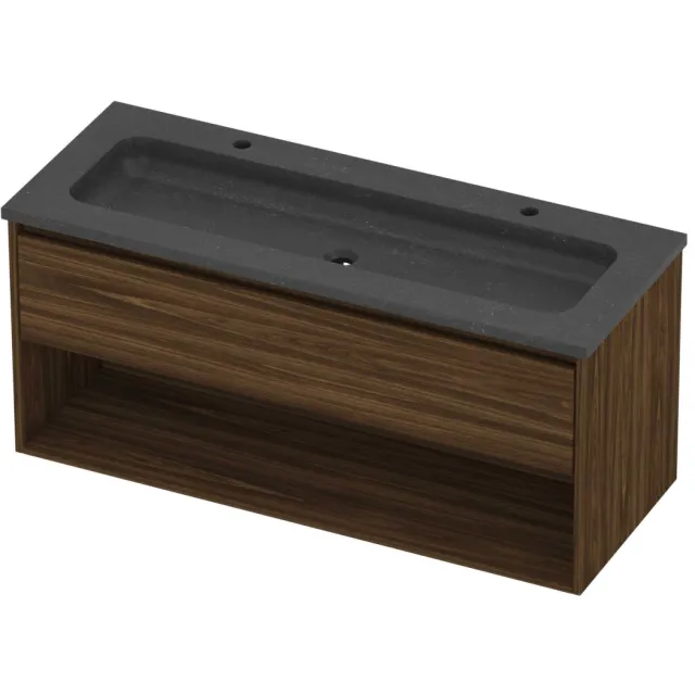Proline Rollo Badmeubelset Hardsteen Elegant Schap 120x46x54 cm Blue Stone Cabana Oak Eiken