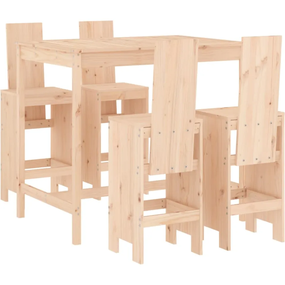 vidaXL 5-delige Barset massief grenenhout bruin, foto 3