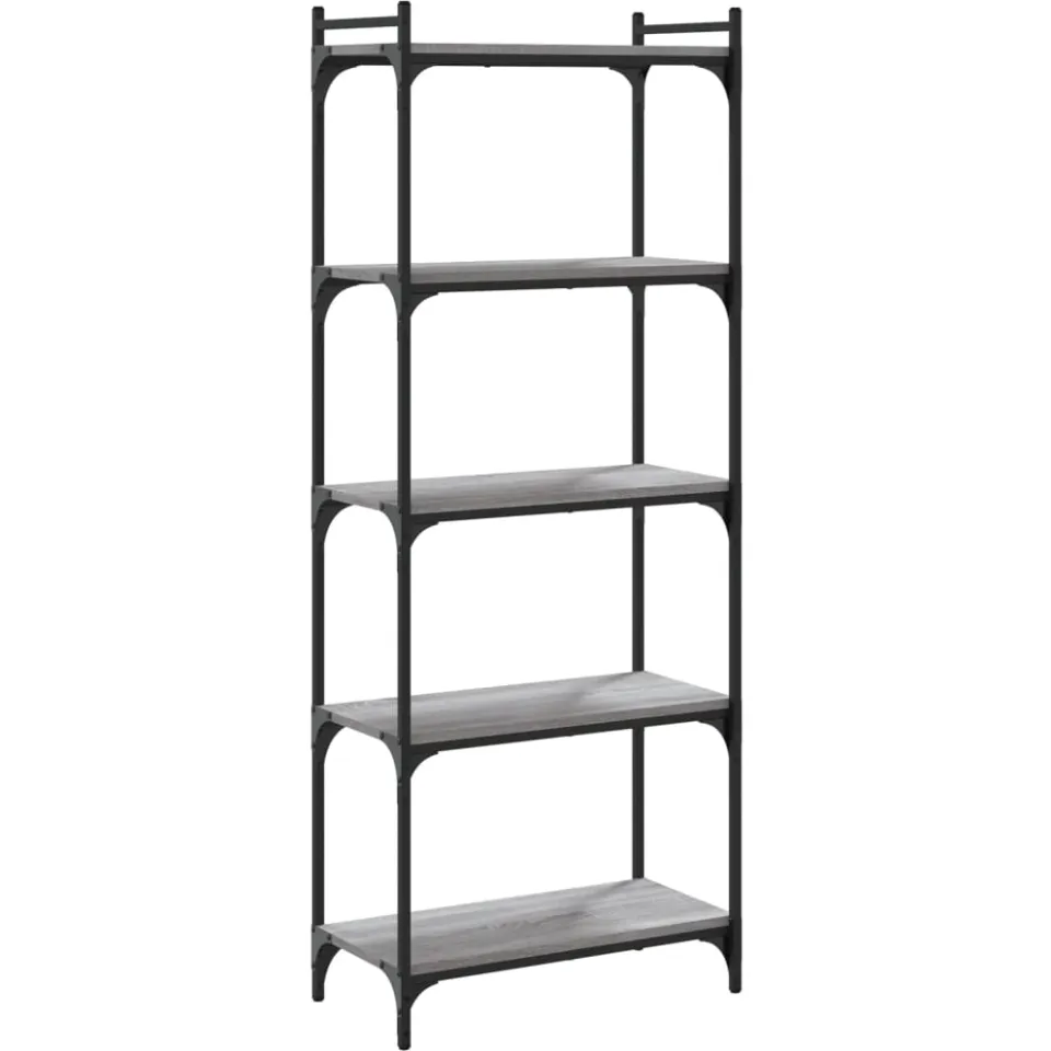 vidaXL Boekenkast 5-laags 60x30x154 cm bewerkt hout grijs sonoma, foto 3